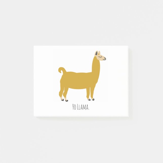 Funny Llama Illustration Post-it Klebezettel (Vorderseite)