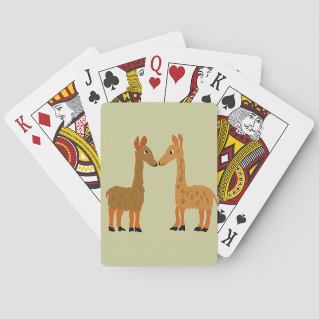 Funny Llama Liebe Primitive Art Spielkarten (Rückseite)