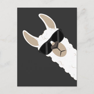 Funny Llama mit Sonnenbrille coole Alpaka Postkarte