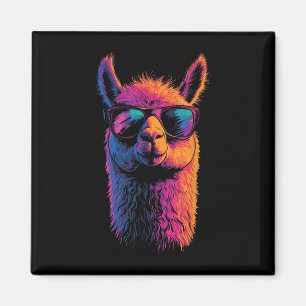 Funny Llama mit Sonnenbrille farbenfroh No Drama A Magnet