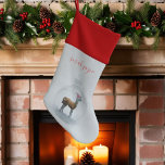 Funny Llama Name Winterweihnachtsfest Strumpf Weihnachtsstrumpf<br><div class="desc">Llove Lamas und Weihnachten Strümpfe? Ein Lama mit einer Weihnachtsmannmütze in einem Glasbaum. Perfekte! Fügen Sie einfach Ihren Namen hinzu</div>