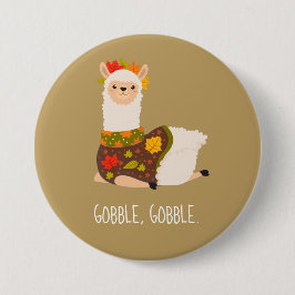 Funny Llama Türkei Erntedank Button