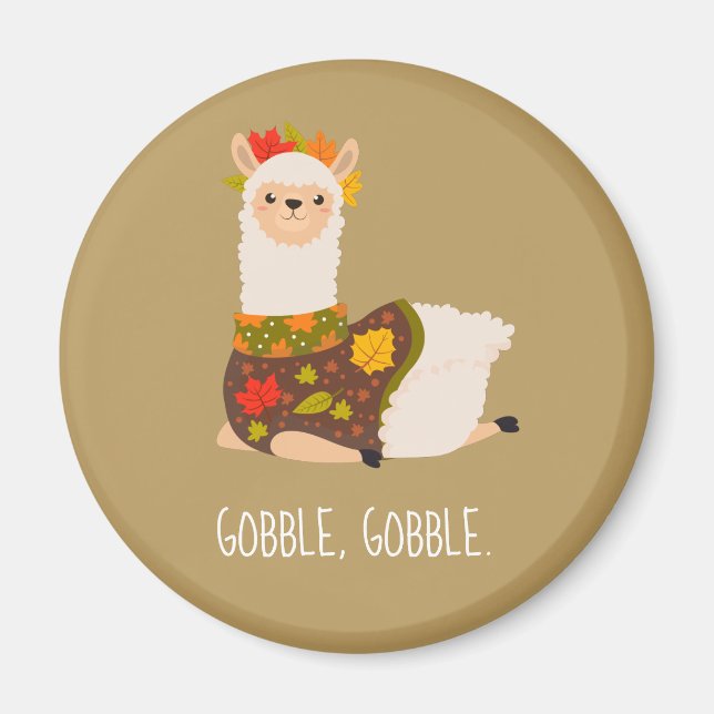 Funny Llama Turkey Thanksgiving  Magnet (Vorne)