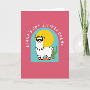 Funny Llamas Got Holiday Drama Karte
