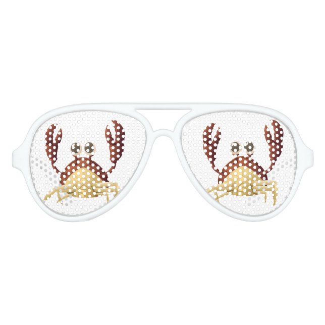 Funny Lobster Adult Aviator Party Shades Partybrille (Vorderseite)