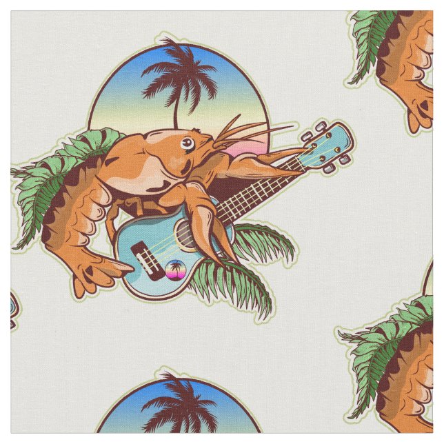 funny lobster playing a ukulele stoff (Nahaufnahme)