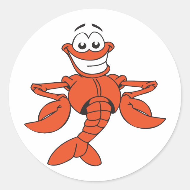 Funny Lobster Runder Aufkleber (Vorderseite)