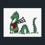 Funny Loch Ness Monster spielt Bagpipe Postkarte<br><div class="desc">Das wunderschöne, lustige, grüne Loch ness Monster, das karierte Dudelsack-Dudelsack mit originellem Kunstdesign spielt, ist ein einzigartiges Geschenk. Kann auch benutzerdefinierten Text hinzufügen und die Hintergrundfarbe bei der Bestellung ändern.</div>