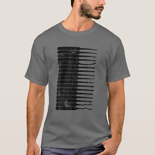 Funny Locksmith Art Men Vater Lock Picktools Schlü T-Shirt (Vorderseite)