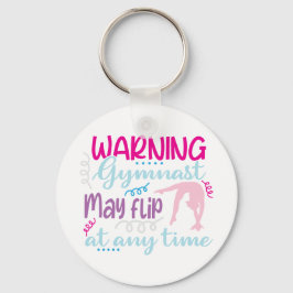 Funny Logo Gymnast Girl pink blau drehe vielleicht Schlüsselanhänger