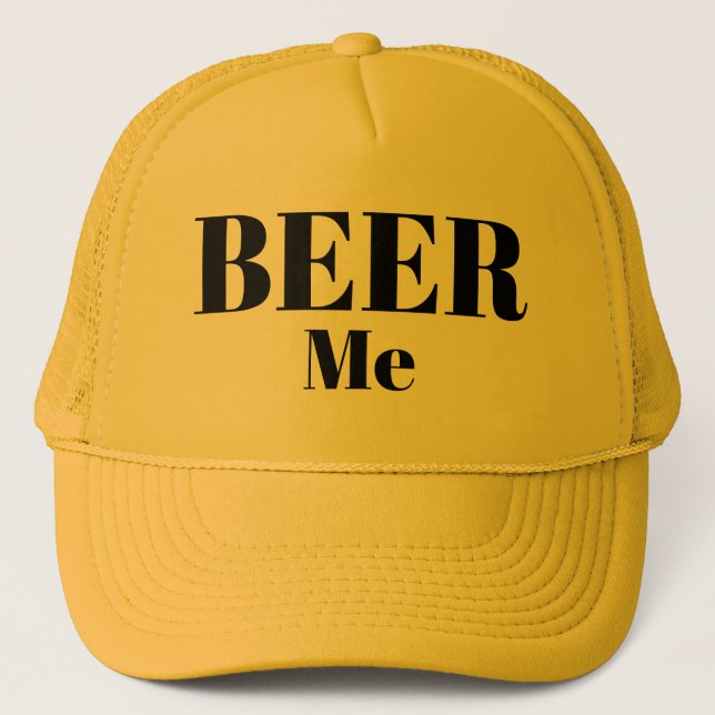 Funny LOL Novelty Baseball BIER ME Truckerkappe (Vorderseite)
