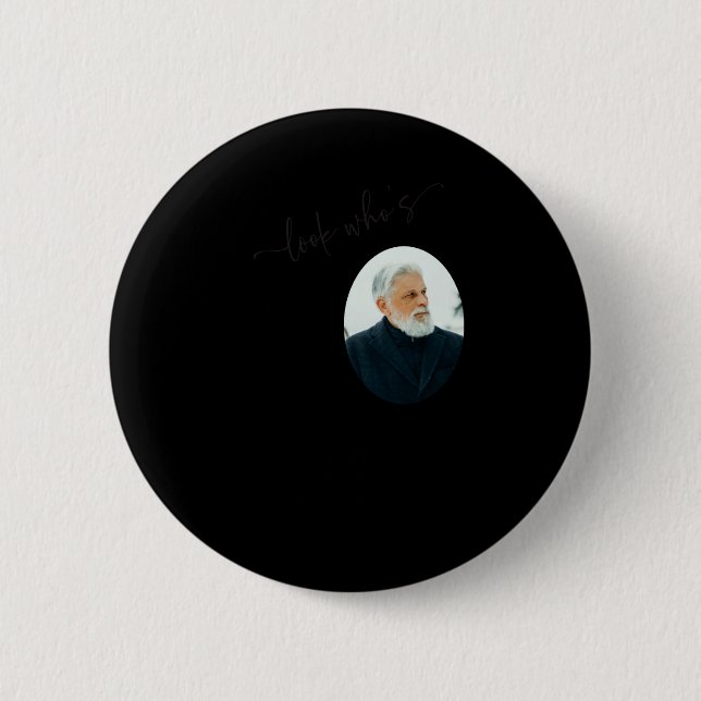 Funny Look Whos 80 Stylish 80th Birthday  Button (Vorderseite)