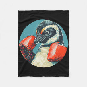 Funny Looking Pinguin mit Boxhandschuhen Kostüm Fleecedecke