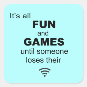 Funny Losing WiFi Internet  Quadratischer Aufkleber