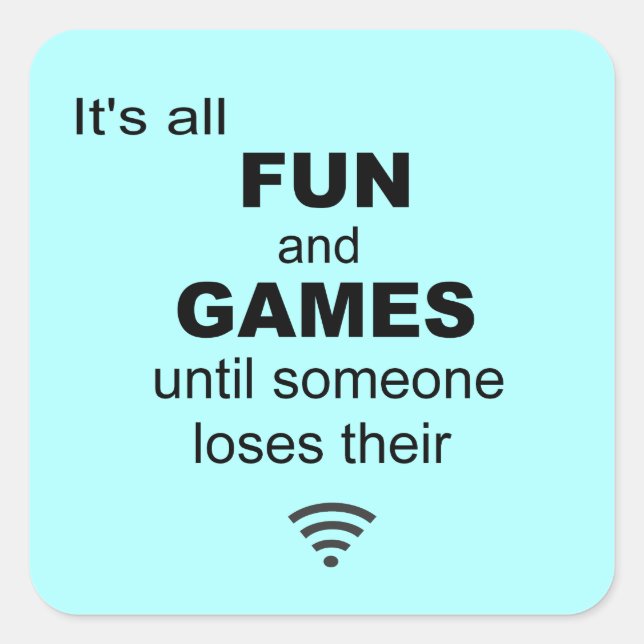Funny Losing WiFi Internet Quadratischer Aufkleber (Vorderseite)