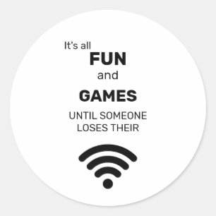 Funny Losing WiFi Internet T - Shirt Runder Aufkleber