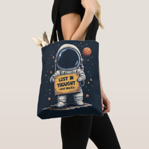 Funny Lost in Thought Astronaut Space Illustration Tasche