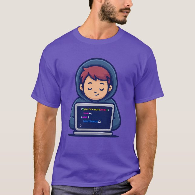 Funny Love Code – Programmer T-Shirt (Vorderseite)