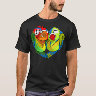 Funny Lovebirds Parrots Niedliches Herz T-Shirt