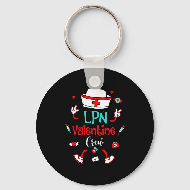 Funny Lpn Valentines Day Nurse Crew Family Group N Schlüsselanhänger (Vorderseite)