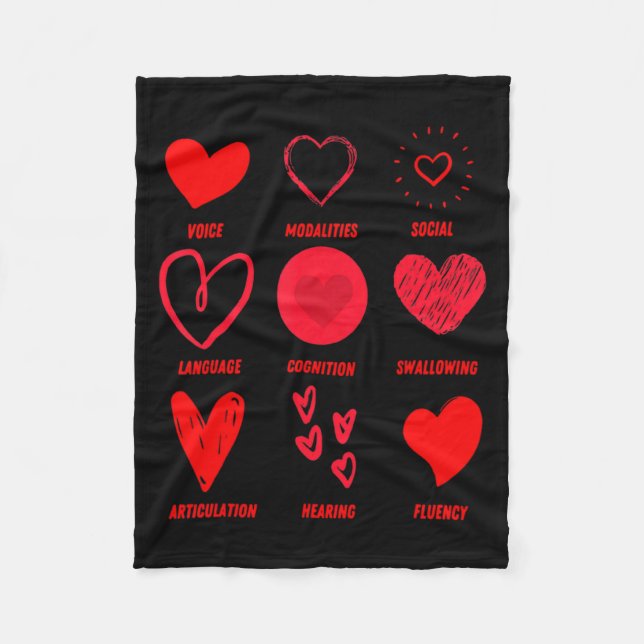 Funny Lsp Speech Language Pathologist Valentines  Fleecedecke (Vorderseite)