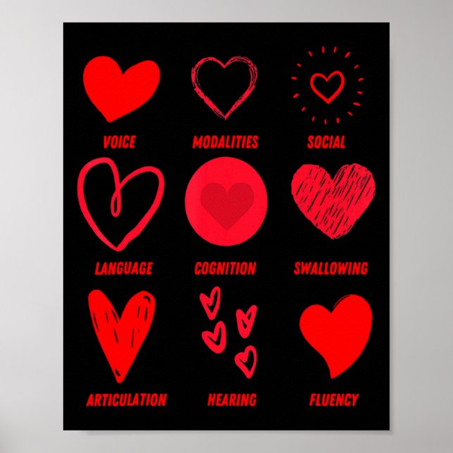 Funny Lsp Speech Language Pathologist Valentines  Poster (Vorne)