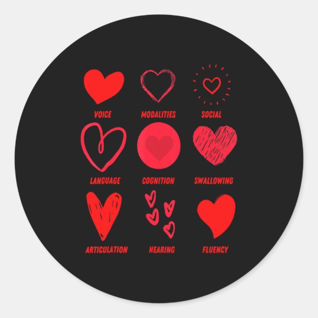 Funny Lsp Speech Language Pathologist Valentines  Runder Aufkleber (Vorderseite)