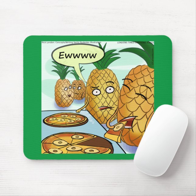 Funny LTCartoons Pineapple Pizza Comic Mousepad (Mit Mouse)