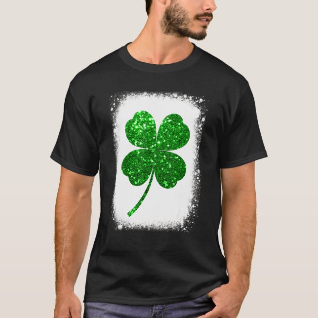Funny Lucky Green Kleeblatt Leaf Irish Saint Patri T-Shirt (Vorderseite)