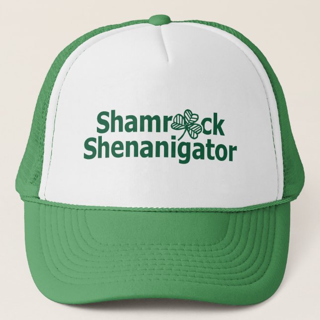 Funny Lucky Irish Kleeblatt St Patricks Day Truckerkappe (Vorderseite)