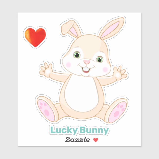 Funny Lucky Oaster Bunny und Heft Sticker (Blatt)