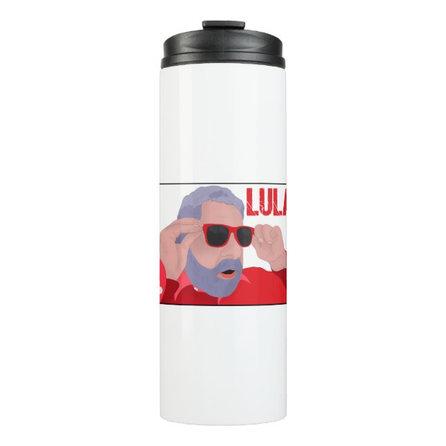 Funny Lula Meme with Sunglasses Thermosbecher (Vorderseite)