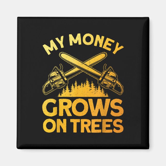 Funny Lumberjack Art for Men Tree Cutter sah Logge Magnet (Vorne)
