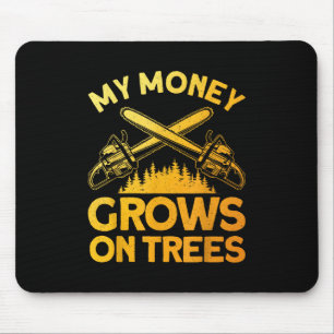 Funny Lumberjack Art for Men Tree Cutter sah Logge Mousepad