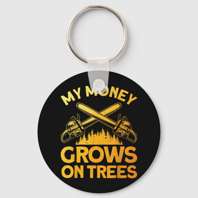 Funny Lumberjack Art for Men Tree Cutter sah Logge Schlüsselanhänger (Vorderseite)