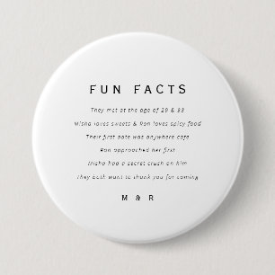 Funny, lustige Fakten minimalistische Hochzeit Button