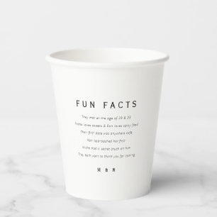 Funny, lustige Fakten minimalistische Hochzeit Pappbecher