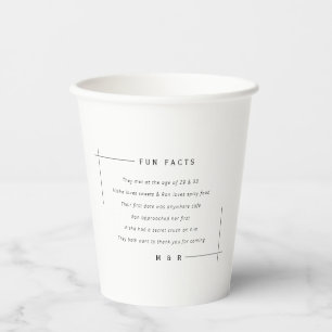Funny, lustige Fakten minimalistische Hochzeit Pappbecher