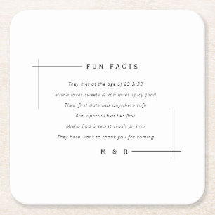 Funny, lustige Fakten minimalistische Hochzeit Rechteckiger Pappuntersetzer