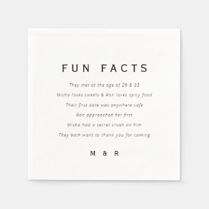 Funny, lustige Fakten minimalistische Hochzeit Serviette