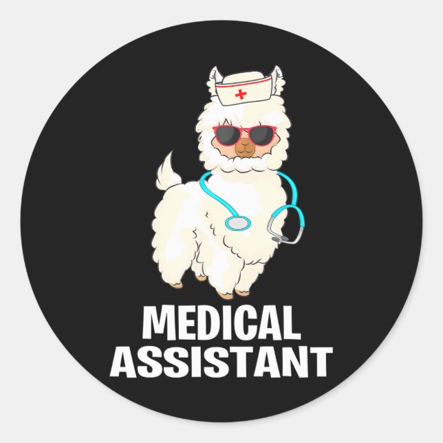 Funny MA zertifizierter medizinischer Assistent Ll Runder Aufkleber (Vorderseite)