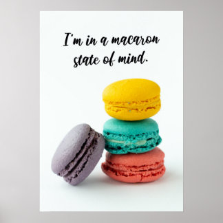 Funny Macaron Puns Living Room Food Wall Art Poster