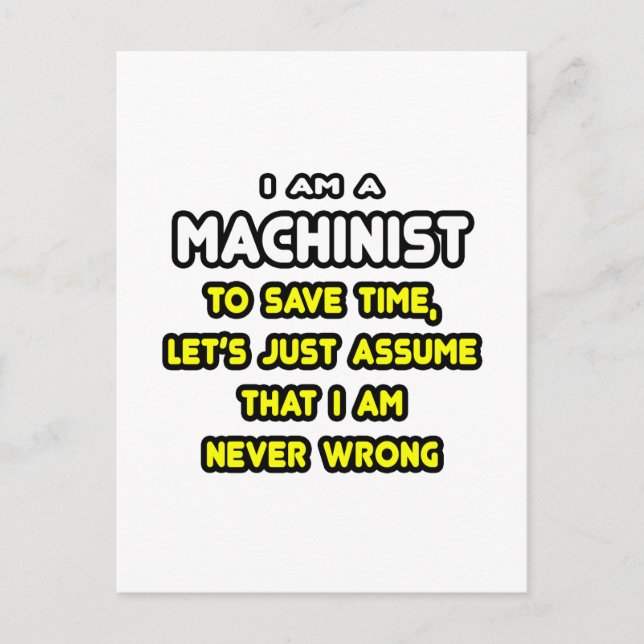 Funny Machinist T - Shirt und Geschenke Postkarte (Vorderseite)