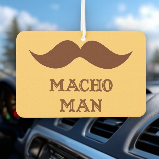 Funny Macho Man Mustache Autolufterfrischer (Von Creator hochgeladen)