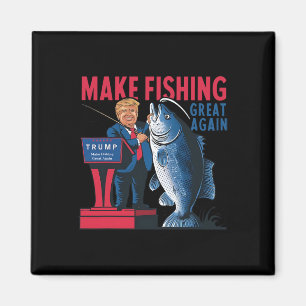 Funny macht Fischen wieder großartig Trump Fischer Magnet