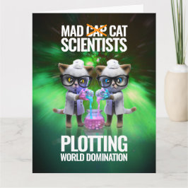 Funny Mad Cat Scientists planen Weltherrschaft Karte