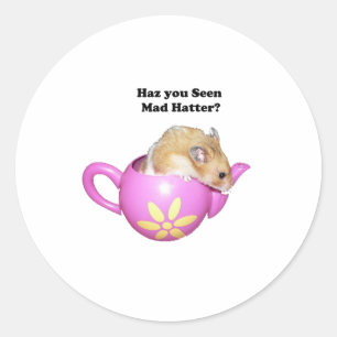 Funny Mad Hatter Dormouse Alice im Wunderland Runder Aufkleber