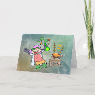 Funny Mad Scientist Cartoon Card Karte