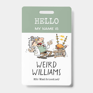 Funny Mad Scientists Hallo Mein Name ist Namensmar Ausweis