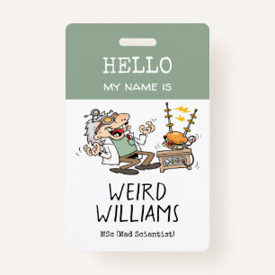 Funny Mad Scientists Hallo Mein Name ist Namensmar Ausweis